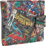 Marvel Comic Black Wallet with Outside Print