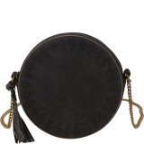 Perforated Round Crossbody with Tassel