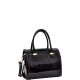 Mini Patent Leather Barrel Body Satchel