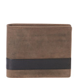 RFID Secure Mens Center Wing Wallet with Coin Pocket