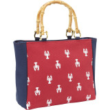 Bamboo Handle Lobster Mini Tote