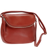 Genuine Leather Flapover Crossbody