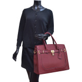Faux Leather Padlock and Key Satchel