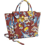 Winged Floral Print Satchel