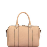 Faux Leather Medium Satchel Shoulder Bag