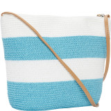 Wide Stripe Paper Straw Crossbody