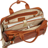 Leather Top Handle Accordian Brief