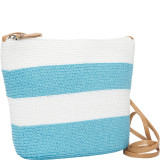 Wide Stripe Paper Straw Crossbody