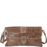 Textured Italian Leather Clutch and Shoulder Bag
