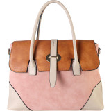 Three Tone Faux Leather Handbag