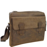13" Leather Messenger Shoulder Bag