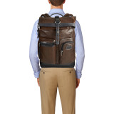 Alpha Bravo Luke Roll-Top Leather Backpack
