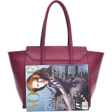 Faux Leather Winged Satchel