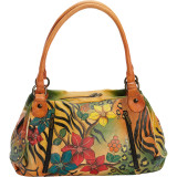 Hand Painted Ruched Large Satchel