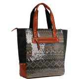 Iyanna Tribal Canvas Sequenced Print Tote Bag