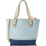 Two Tone Top Handle Tote Bag