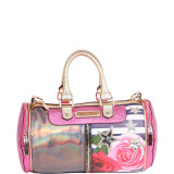 Ashton Rose Print Small Barrel Bag