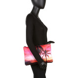 Sunset By The Beach Scene Top Zip Clutch