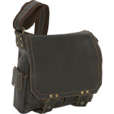 Distressed Leather Vertical Letter Size Messenger