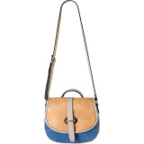 Three Tone Saddle Crossbody Handbag