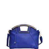 Soft Faux Leather Frame Handle Satchel
