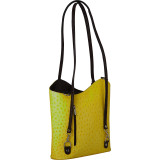 Two Toned Textured Italian Leather Handbag