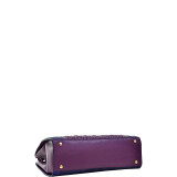 Textured Leather with Croco Metallic Trim Tote