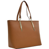 Large Saffiano Faux Leather Tote with Minimal Accent Hardware