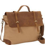 Casual Style Cowhide Leather Cotton Canvas Messenger Bag