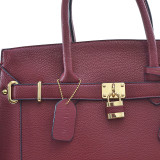 Faux Leather Padlock and Key Satchel