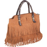 Suede Fringe Tote