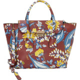 Winged Floral Print Satchel