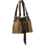 Camo Print Handbag with Studs