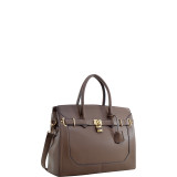 Faux Leather Padlock and Key Satchel