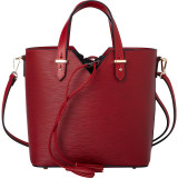 Valentine Handbag in Textured Deep Dark Red Leather