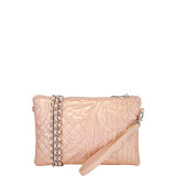 Embroidered Patent Leather Wristlet/Clutch