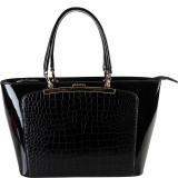 Women's Red Faux Leather Patent Tote Handbag