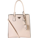 Saffiano Multi-colored Faux Leather Structured Shopper Tote Handbag