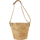 Front Zipper Buckle Decor Bucket Handbag Accented with Magnet and Drawstring Closure