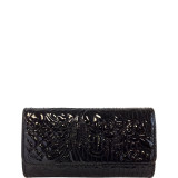 Embroidered Patent Leather Clutch