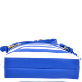 Saffiano Striped Buckled Crossbody Bag