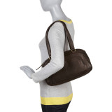 E/W Top Zip Shoulder Bag with Front Organizer