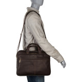 Colombian Leather Double Compartment Laptop Bag