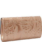 Embroidered Patent Leather Clutch