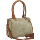 Mint Canvas and Leather Shoulder Bag