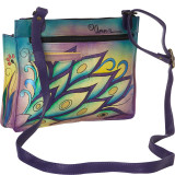 Hand Painted Multi Compartment Crossbody