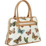 Butterfly Saffiano Dome Satchel