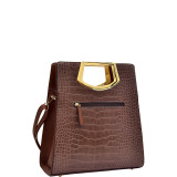 Tall Structured Croc Tote