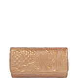 Embroidered Patent Leather Clutch
