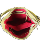 Faux Leather Zipper Closure Shoulder Handbag